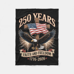 250 Jaar geloof en vrijheid christelijk USA 250ste Fleece Deken