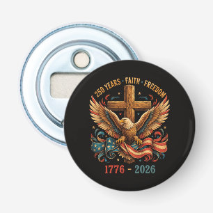 250 Jaar geloof en vrijheid patriottische adelaar Button Flesopener