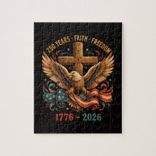 250 Jaar geloof en vrijheid patriottische adelaar Legpuzzel