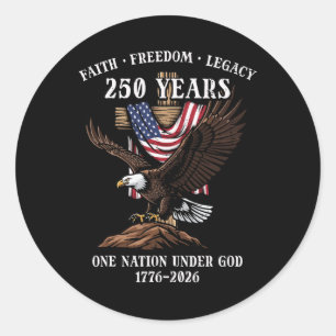 250 Jaar Geloof Vrijheid Erfenis Adelaar 250ste Ve Ronde Sticker