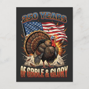250 Jaar Gobble & Glory Kalkoenkunst Feestdagenkaart