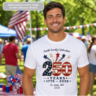 250 Jaar Jubileum 1776-2026 Patriottisch T-Shirt