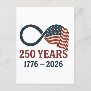 250 jaar Jubileum 1776-2026 USA Patriottisch Aankondigingskaart