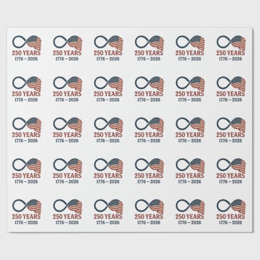 250 Jaar Jubileum 1776-2026 USA Patriottisch Cadeaupapier (Vlak)
