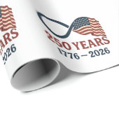 250 Jaar Jubileum 1776-2026 USA Patriottisch Cadeaupapier (Rol Hoek)