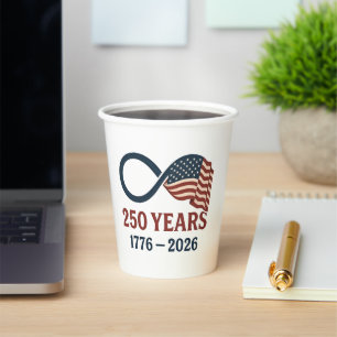 250 jaar Jubileum 1776-2026 USA Patriottisch Papieren Bekers