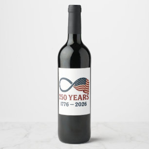 250 Jaar Jubileum 1776-2026 USA Patriottisch  Wijn Etiket
