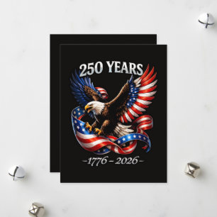 250 Jaar Jubileum Adelaar Amerikaanse Vlag Feestdagenkaart