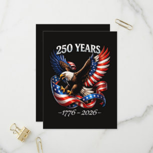250 Jaar Jubileum Adelaar Amerikaanse Vlag Uitnodiging Briefkaart