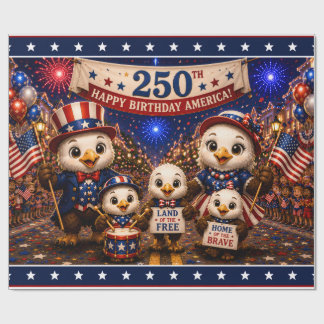 250 Jaar Jubileum Amerikaanse Adelaar 4 juli Feest Cadeaupapier
