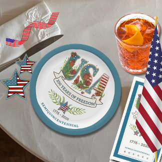 250 Jaar Onafhankelijkheid Elegante Patriotische B Papieren Bordje