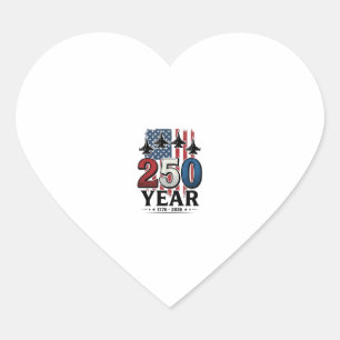 250 Jaar Patriottische Jet Vintage Gravure Shirt D Hart Sticker