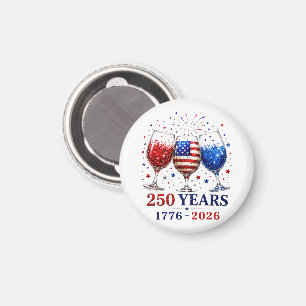 250 Jaar Patriottische Wijn Glas Viering Magneet