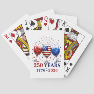 250 Jaar Patriottische Wijn Glas Viering Pokerkaarten