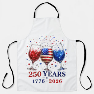 250 Jaar Patriottische Wijn Glas Viering Schort
