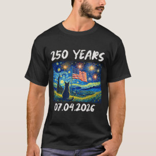 250 Jaar Sterrennacht Kat 4 juli 250ste verjaardag T-shirt