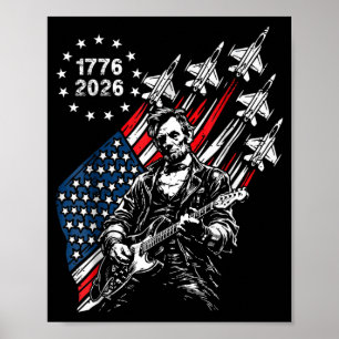 250 Jaar Straaljagers Vlag Abe Lincoln Spelend Poster