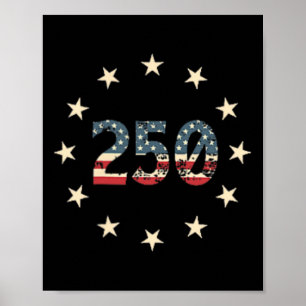 250 Jaar Tijdslijn 1776–2026 Patriottische Histori Poster