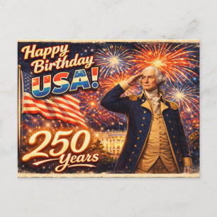 250 Jaar Uitmuntendheid & Onafhankelijkheid Washin Briefkaart
