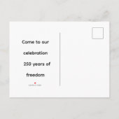 250 jaar  uitnodiging briefkaart (Achterkant)