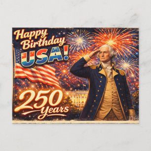 250 jaar USA 4 juli George Washington Briefkaart