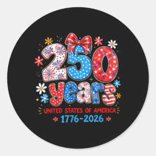 250 Jaar Verenigde Staten van Amerika Onafhankelij Ronde Sticker