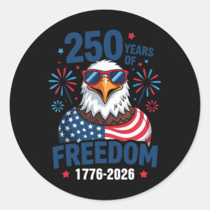 250 Jaar Vrijheid 1776 2026 Patriottische Ld Eagle Ronde Sticker