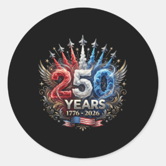 250 Jaar Vrijheid 1776 2026 Patriottische Usa Luch Ronde Sticker