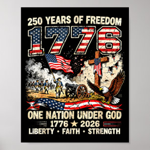 250 jaar vrijheid 1776 één natie onder god usa poster