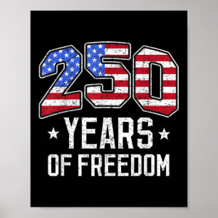 250 Jaar Vrijheid 250ste Verjaardag Amerika Vlag D Poster
