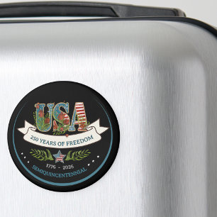250 Jaar Vrijheid Elegante Patriottische Botanisch Magneet