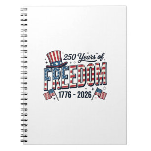 250 Jaar Vrijheid Patriottisch Jubileum T-shirt_1 Notitieboek