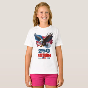 250 Jaar Vrijheid Patriottische Adelaar Amerikaans T-shirt