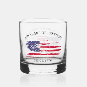 250 Jaar Vrijheid Vervaaide Amerikaanse Vlag Whisky Glas