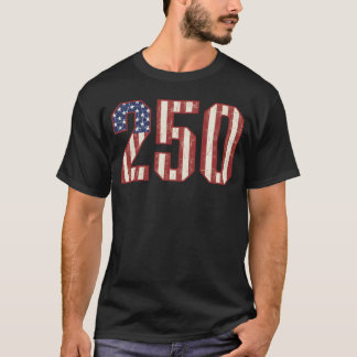 250 Jaar Vrijheid Vintage USA Patriottisch 250 D T-shirt