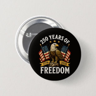 250 Jaar Vrijheid Witkopzeearend Ronde Button 5,7 Cm
