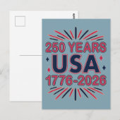 250 Jaar VS | 1776–2026 Semiquincentennial Briefkaart (Voorkant / Achterkant)