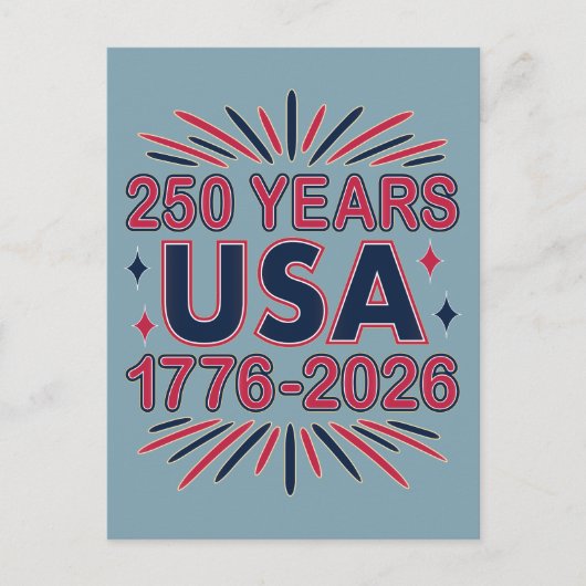 250 Jaar VS | 1776–2026 Semiquincentennial Briefkaart (Voorkant)