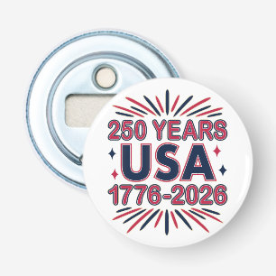 250 Jaar VS 1776–2026 Semiquincentennial Button Flesopener