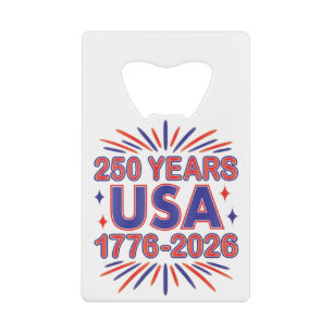 250 Jaar VS 1776–2026 Semiquincentennial Kredietkaart Flessenopener