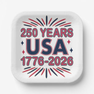 250 Jaar VS 1776–2026 Semiquincentennial Papieren Bordje