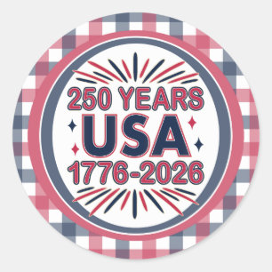 250 Jaar VS 1776–2026 Semiquincentennial Ronde Sticker
