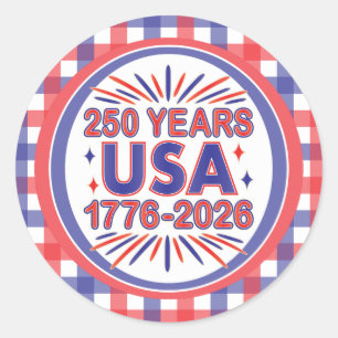 250 jaar VS 1776–2026 Semiquincentennial Ronde Sticker