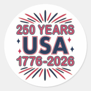 250 Jaar VS 1776–2026 Semiquincentennial Ronde Sticker