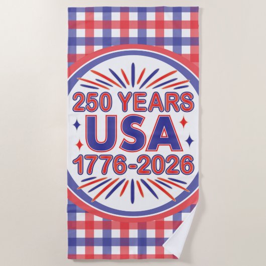 250 Jaar VS | 1776–2026 Semiquincentennial Strandlaken (Voorkant)