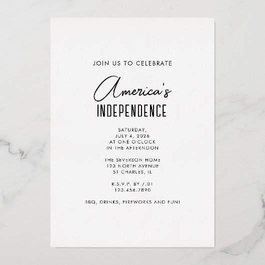 250 jaar vuurwerk Sestercentennial Folie Uitnodiging (Achterkant)