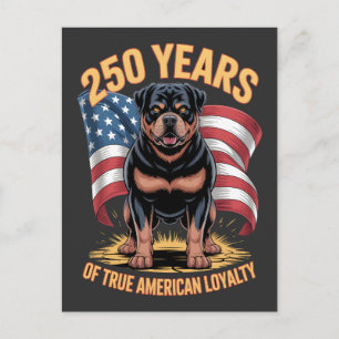 250 Jaar Ware Amerikaanse Trouw Rottweiler Briefkaart