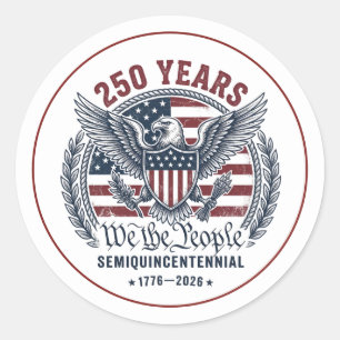 250 Jaar Wij Het Volk Adelaar Embleem Ronde Sticker
