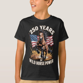 250 Jaar Wilde Paardenkracht Mustang Kunst T-shirt
