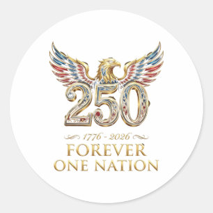 250-jarig jubileum Amerika Patriotisch 4 juli Onaf Ronde Sticker